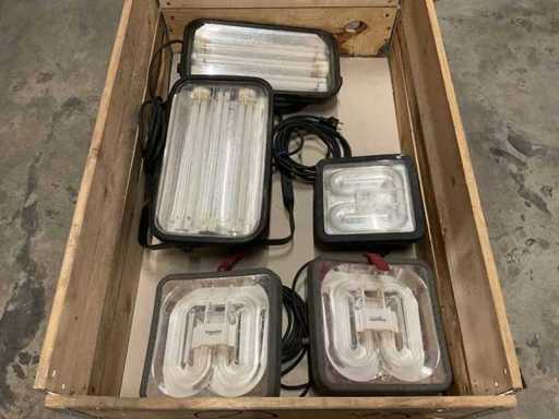 Batch of PL construction lamps, 6 pieces
