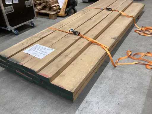 Oak European planed / boards edged on 4 sides / 3.10m long / max width board 34cm / thickness board 52mm / dry air-dried