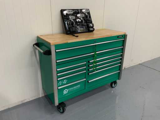 Stahlgruppe - Tool trolley Jumbo xxl prof + 4 in 1 set battery tools