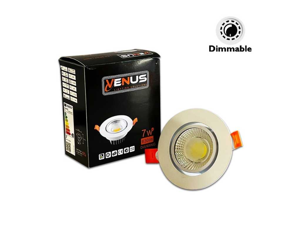 100 x Recessed spotlight 7W LED white dimmable 3000K warm white 