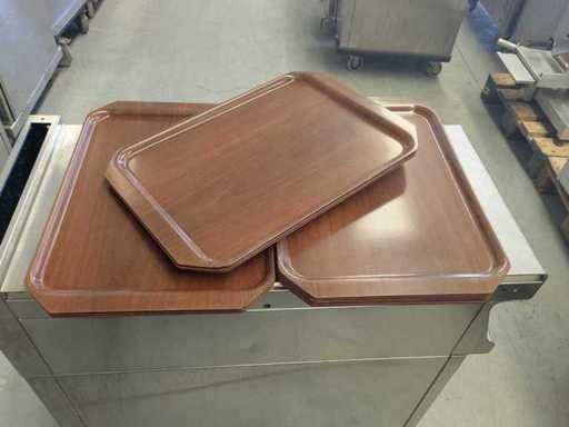 Braunlackierte Tabletts (10x)