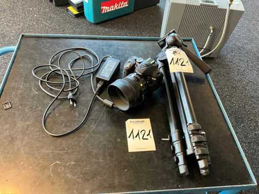 Nikon camera with tripod