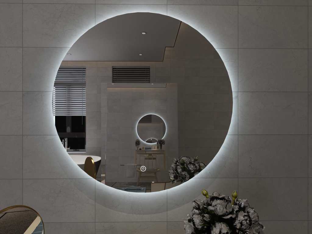 8 LED mirrors round 80 cm anti-fog and dimming function NEW