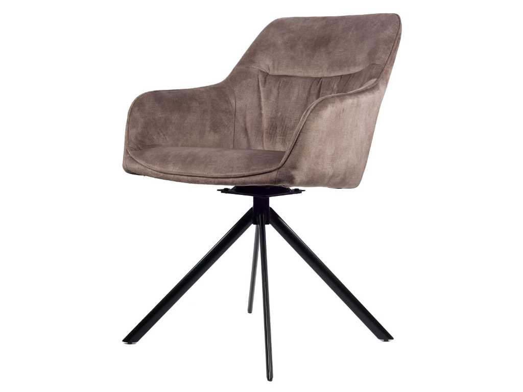 4x Design dining chair taupe velvet