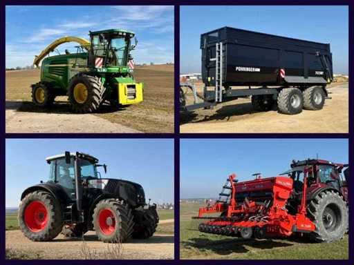Agricultural machinery and attachments from well-known manufacturers – some of them new
