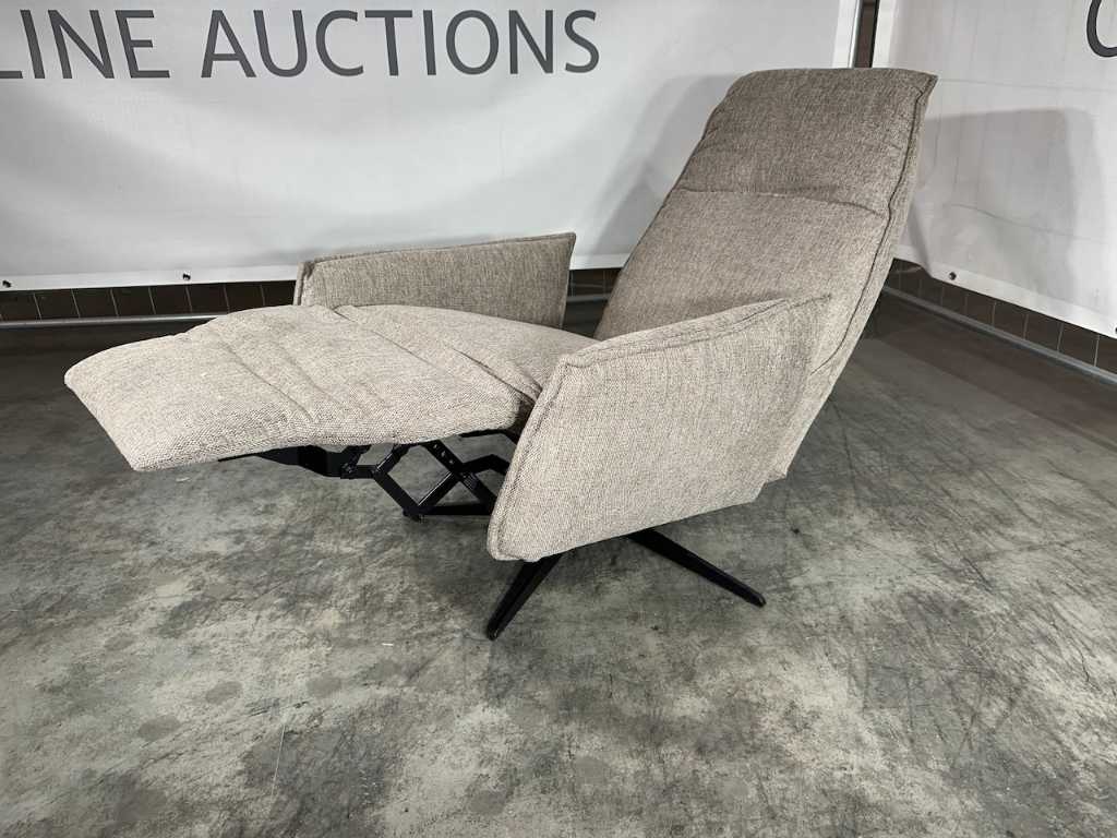 Hjort Knudsen - Relaxfauteuil, beige/bruin stof, maat S, handmatig verstelbaar