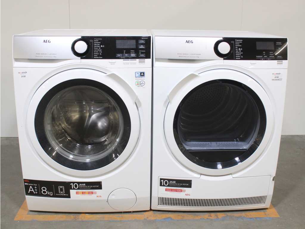 AEG 7000 Series | Lavamat ProSteam Technology Washing Machine & AEG 8000 Series | Lavatherm AbsoluteCare System Dryer
