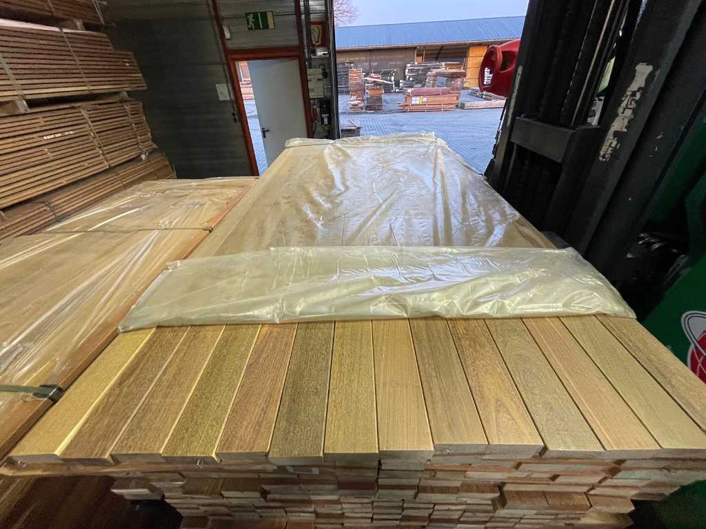 Ipé hardhouten planken geschaafd 27x70mm, lengte 185cm (126x)