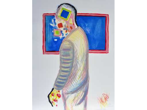 Roger Raveel - Un homme - lithographie