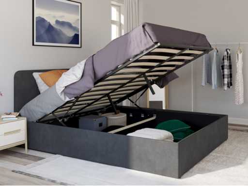 Bed 160 x 200 cm - grijs fluweel 