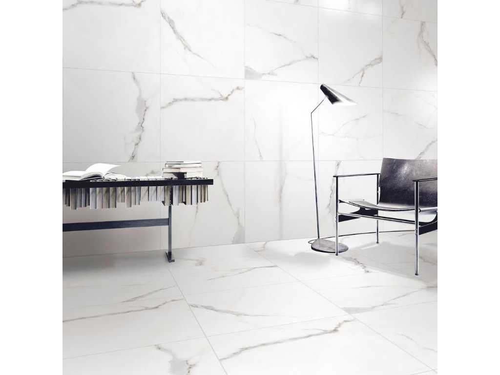 72,96m² - 80x80cm - Marble Carrara Glossy rectified