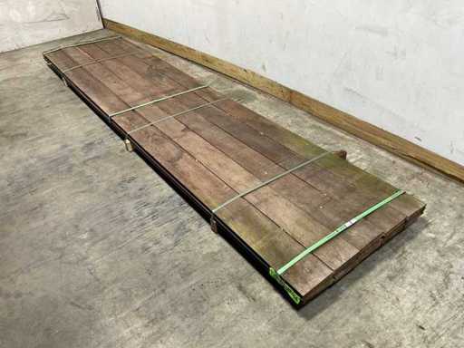 Hardwood board tongue and groove - 400x18.5x2.8 cm (10x)