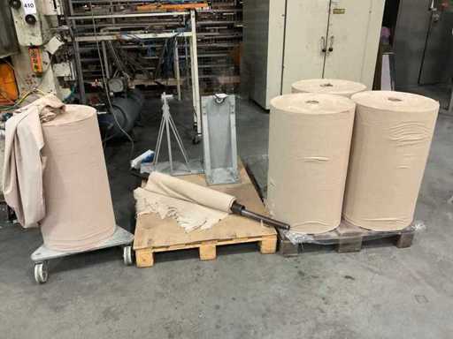 Porte-rouleau avec rouleaux de tissu à polisser