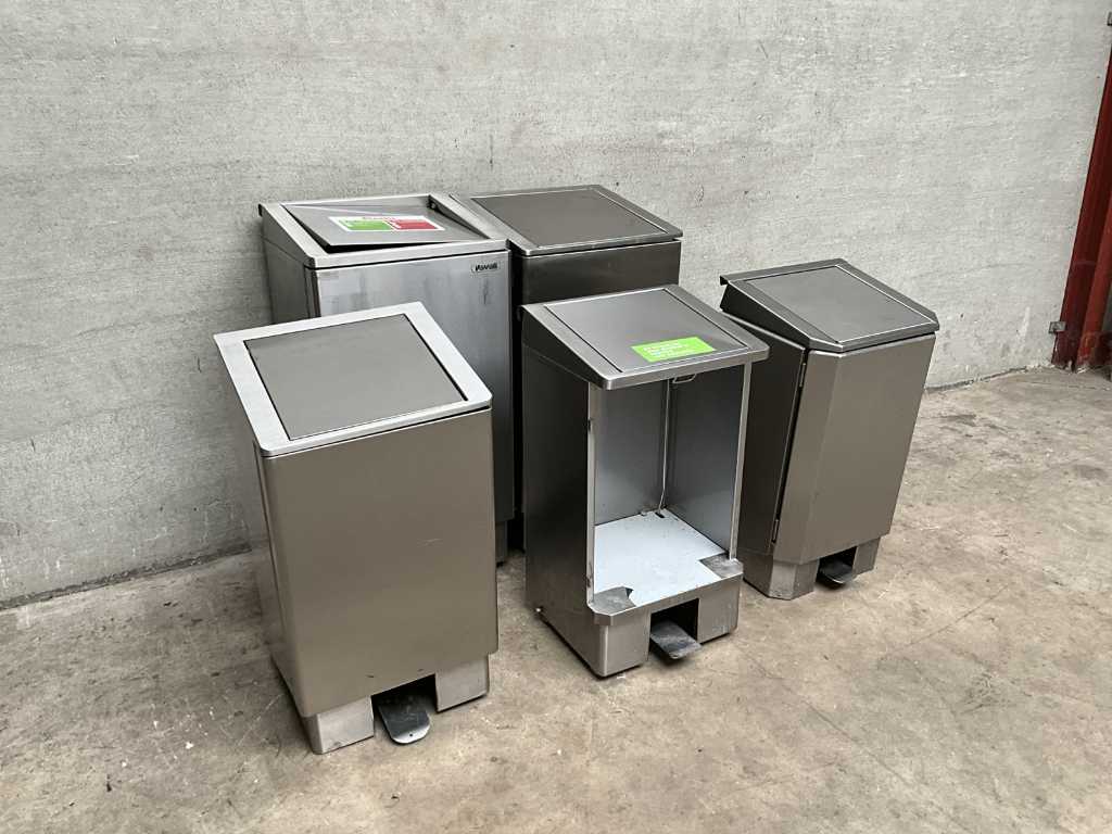 Stainless steel waste bin (5x)