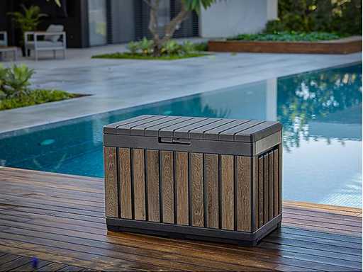 KETER® KENTWOOD opslagdoos, 190 L, weerbestendig en UV-bestendig, ca. 82,3 x 45 x 57 x 7 cm