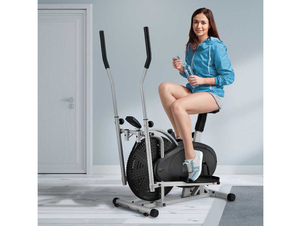 Elliptical trainer and quiet 2-in-1 exercise bike