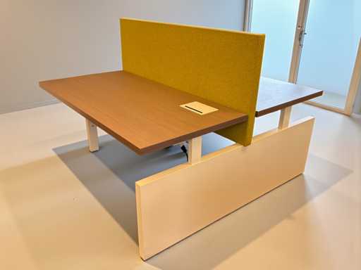 Duo Desk (160x168 cm) cu ecran acustic