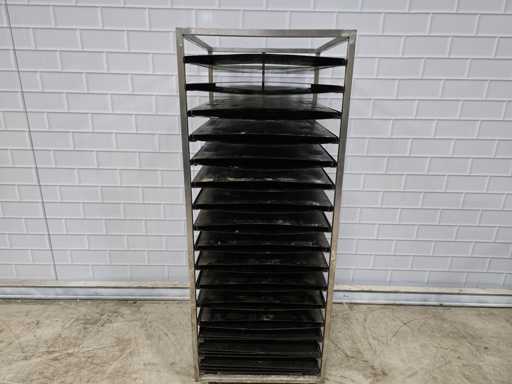 16-piece stainless steel cooling trolley