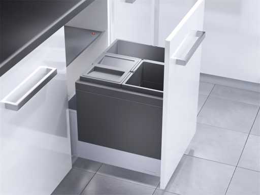 Hailo AS Triple XL 500 Multi-prullenbak afvalsysteem donkergrijs