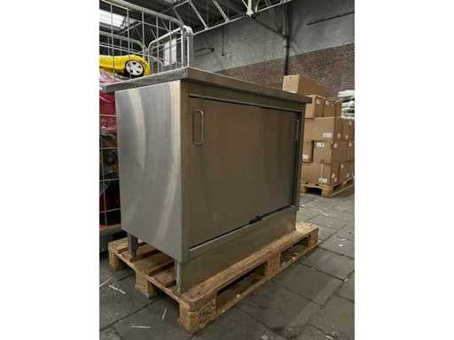 Edelstahl-Arbeitstisch mit Türen