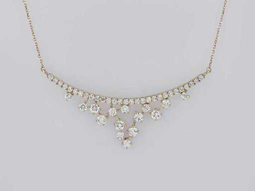 14 KT Yellow Gold Necklace with 2.70 Cts Pendant With Lab Grown Diamond