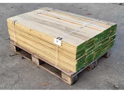 14.9m2 Afrikaans Eiken vloerdelen 18 x 140 mm, lengte 125cm ( 85x ) 