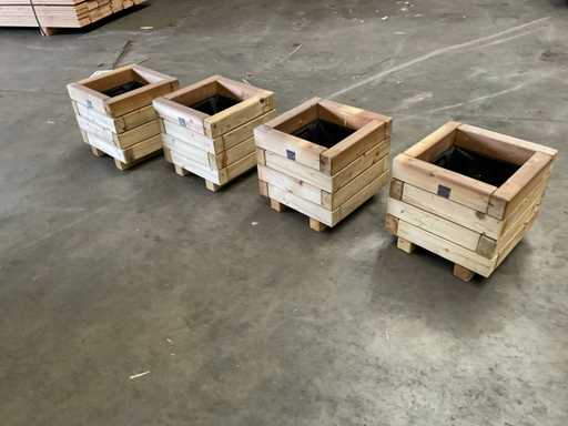 Garlux-Fichten-Blumenkasten imprägniert – 30x30x28 cm (4x)