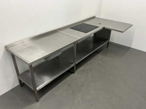 RVS werktafel met keramisch fornuis