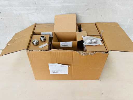 INSPIRE (x40) - Set van 2 balgordijnstangen met finials van nikkelgeplateerde verchroomde messing