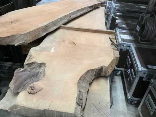 Pear block / trunk / 2.85m long / diameter lower plank approx. 65cm / sawn into 5.5cm / 3 planks / dry air-dried