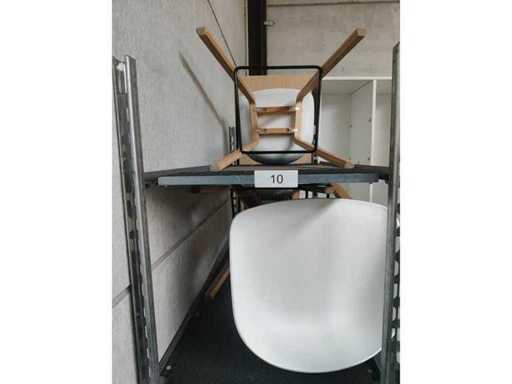 8x weißer Barhocker (Holzrahmen (außer Transportwagen) (8x)