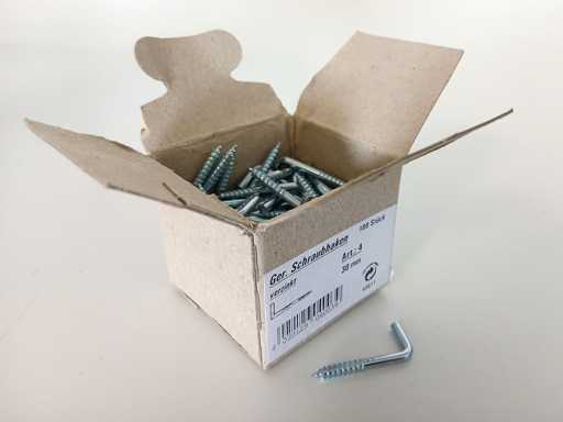 Stock rimanente - Ganci a vite dritti, zincati, 30 mm