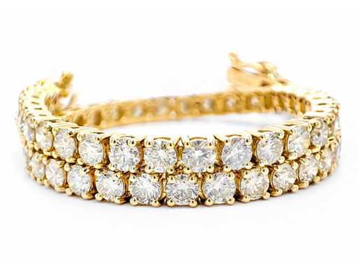 Bracciale tennis in oro 14 kt con diamante naturale 5,15 crt
