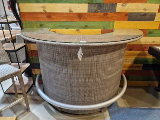 Meubles lounge bar de luxe Moon 180 x 90 x H118cm Cravate Akoya HDPE en osier