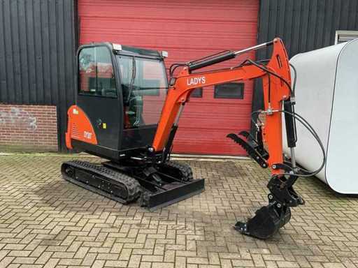 Earthmoving machines, generators, storage tents and tools