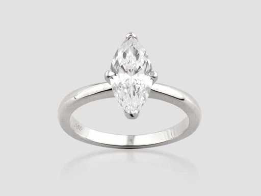 14 KT witgouden ring met 2,01 cts laboratoriumgekweekte diamant