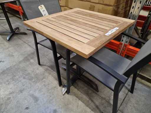 Gardini - Teak Tuintafel Volvic 70 x 70cm met Alu Antraciet Onderstel