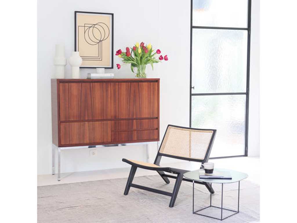 Delphine Bijzettafel - Dia 60cm H35cm - Zwart Metaal -Zwart