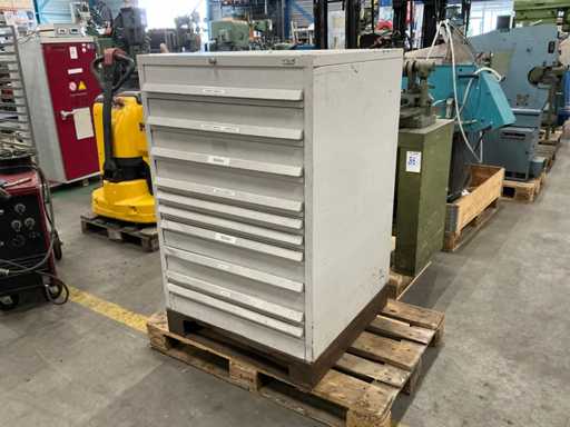 Gereedschapsladenkast met meetgereedschappen