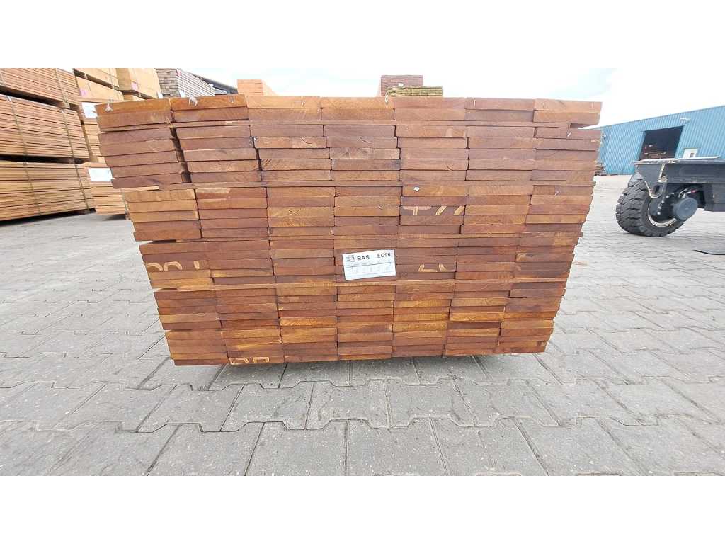 Guyane Planches de teck de première qualité rabotées 21x145mm, longueur 245cm (93x)