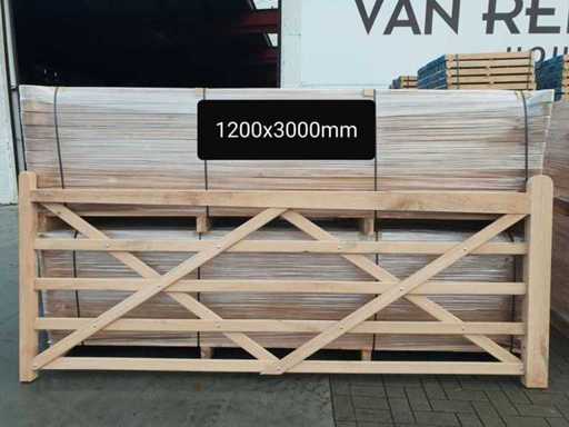 1x Weidepoort eik 3m00