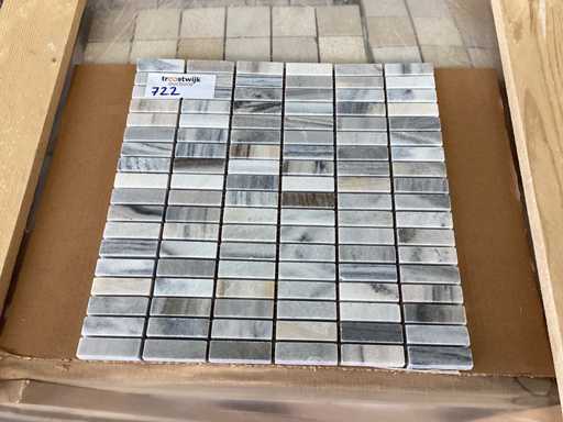 Pierre naturelle Marbre gris 2x5 cm Mosaïque 10 m²