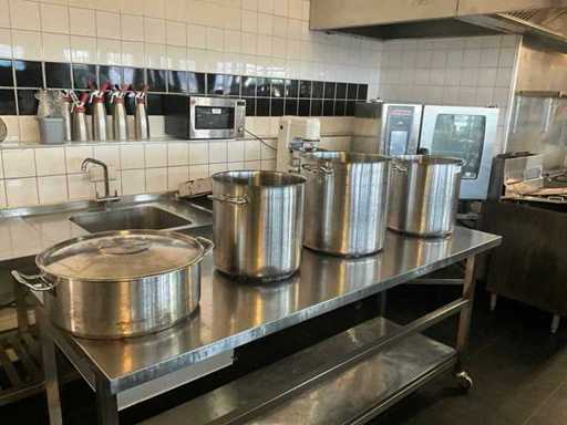 Stainless steel pans (4x)