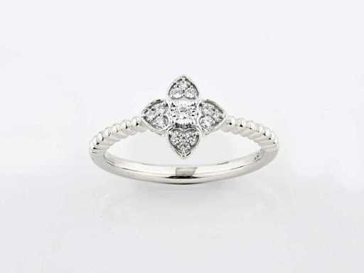 14 KT Weißgoldring mit Naturdiamant