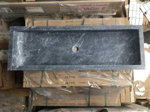 Natuursteen Marmer Black Wastafel 120x40x10 cm