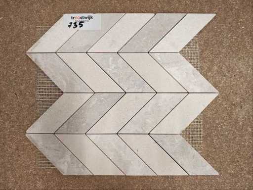 Carrelage en mosaïque en marbre en pierre naturelle 29x29 cm 7 pièces