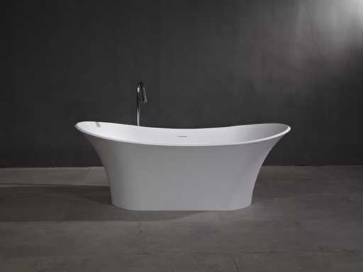 Baignoire autoportante Mawialux - surface solide - blanc mat