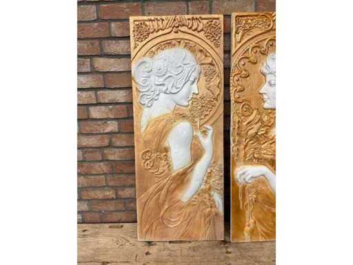 Wanddekoration Kunstnoveau (2x)