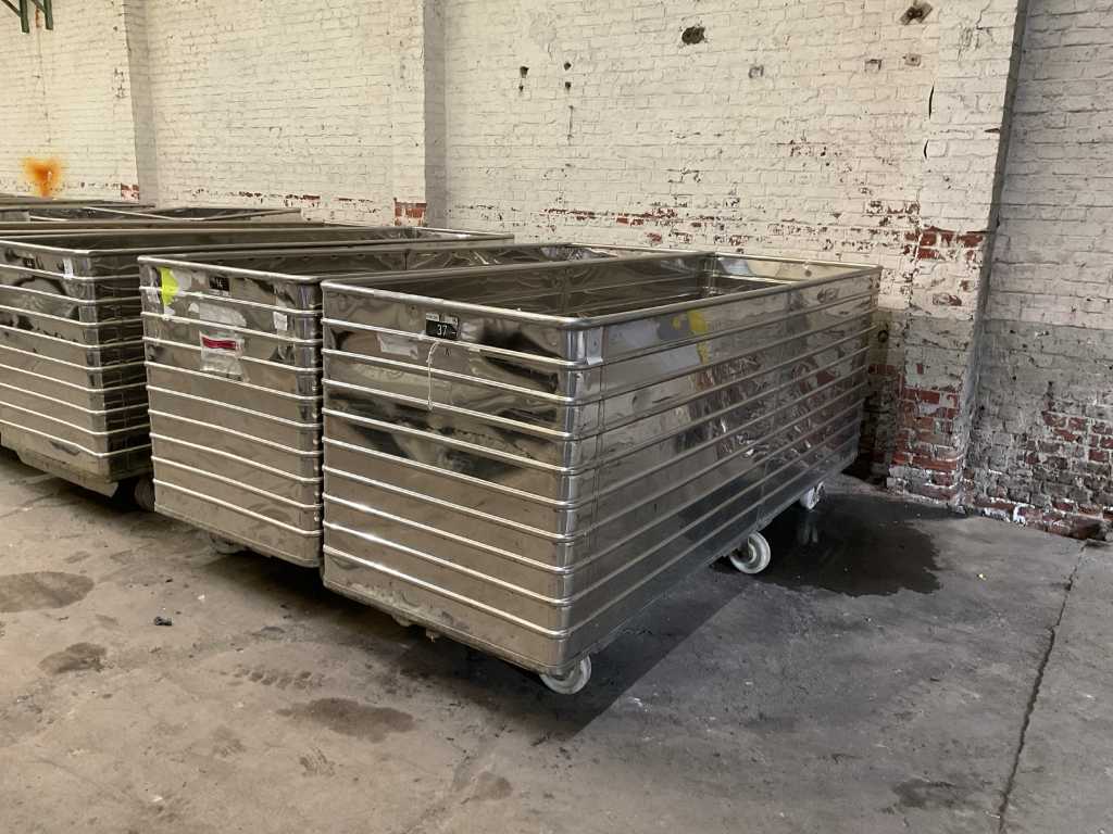 Stainless steel transport trolley for dry goods (2x)
