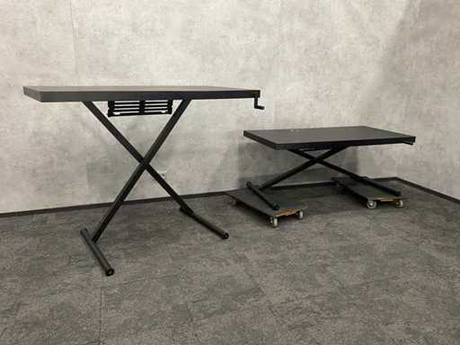 2x 'Scheren' Sitz-Pendel-Schreibtisch 160x80